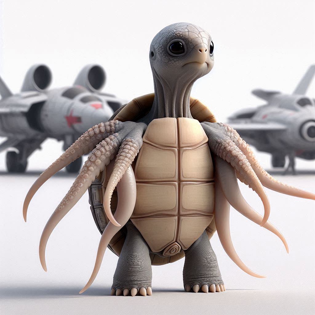 AI rendering of a Squonk-like alien